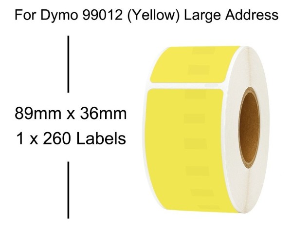 Kompatibel zu Dymo 99012 / S0722400 Etiketten gelb
