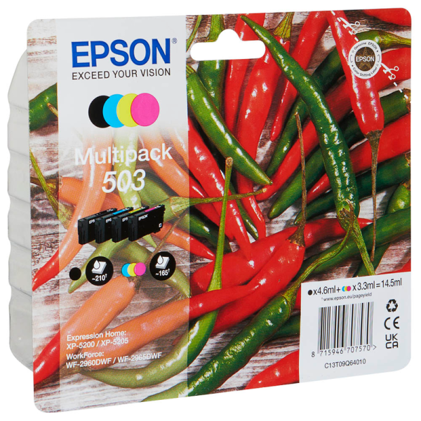 Epson C13T09Q64010 / 503 Druckerpatronen schwarz, cyan, magenta, gelb 4er-Set