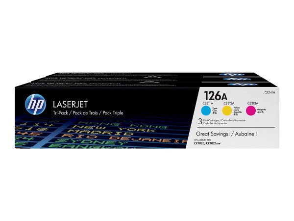 HP CF341A / 126A Toner Multipack CMY (3er Set)