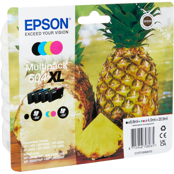 Epson C13T10H64010 / 604XL Druckerpatronen schwarz, cyan, magenta, gelb 4er-Set