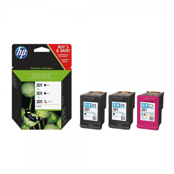 HP 301 / E5Y87EE Tinten Multipack (2x Black / 1x Color)