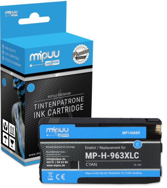 Mipuu Tinte ersetzt HP 963 XL / 3JA27AE Cyan