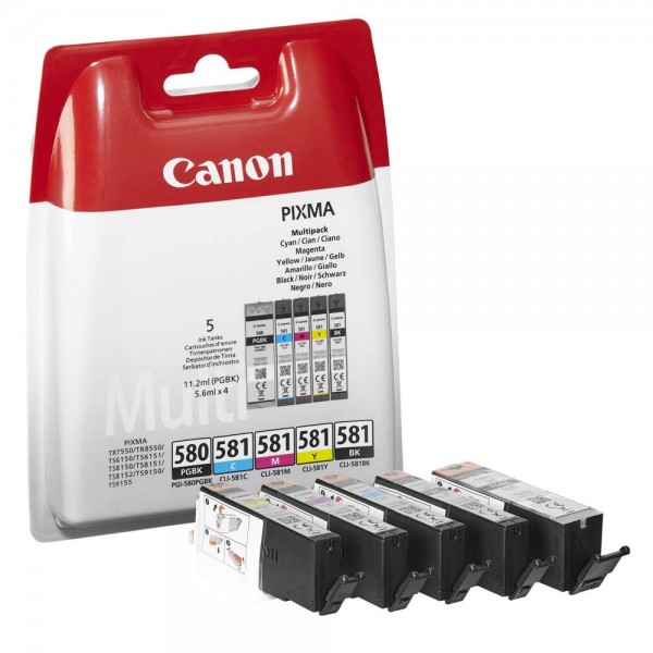 Canon PGI-580 / CLI-581 / 2078C005 Tinten Multipack CMYK (5er Set)