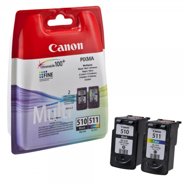 Canon PG-510 / CL-511 / 2970B010 Tinten Multipack (1x Black / 1x Color)