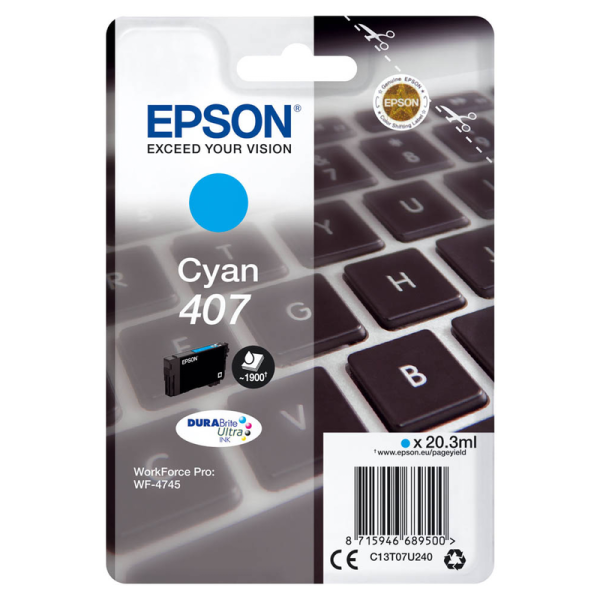 Epson C13T07U240 / 407 Druckerpatrone cyan
