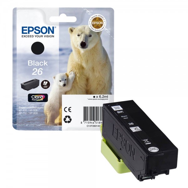Epson 26 / C13T26014012 Tinte Black