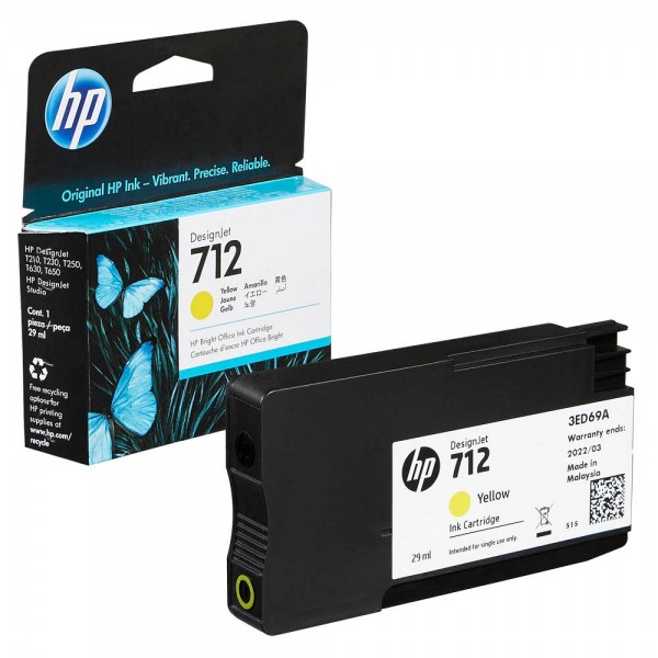 HP 712 / 3ED69A Tinte Yellow