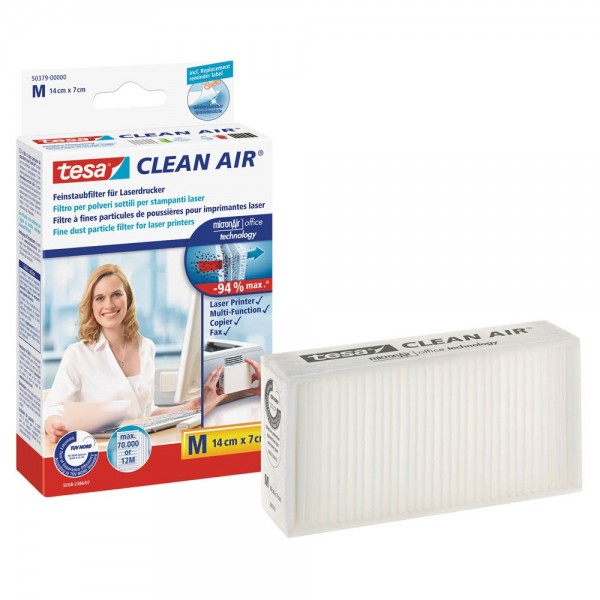 Tesa Clean Air 50379 Feinstaubfilter für Laserdrucker, Kopierer und Fax (Größe M)