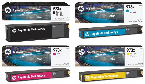 HP 973X / L0S07AE F6T81AE F6T82AE F6T83AE Tinte Multipack (CMYK) 4er Set
