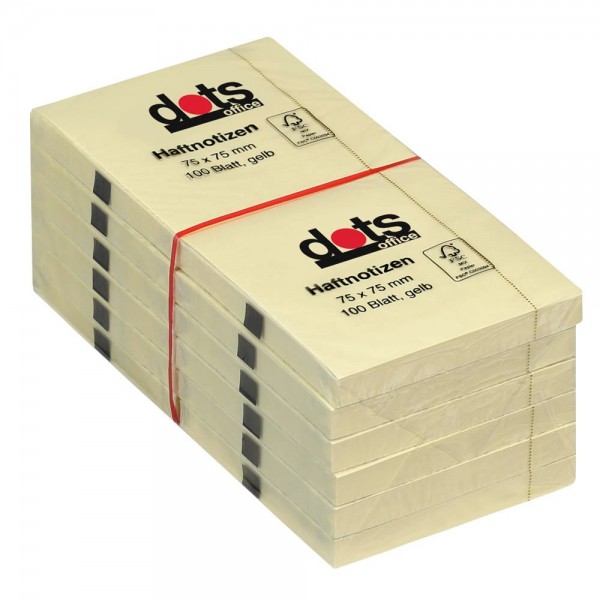 dots Haftnotiz 75x75mm gelb (12er Pack)