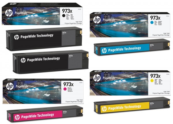 HP 973X / L0S07AE F6T81AE F6T82AE F6T83AE Tinte Multipack (CMYK) 5er Set