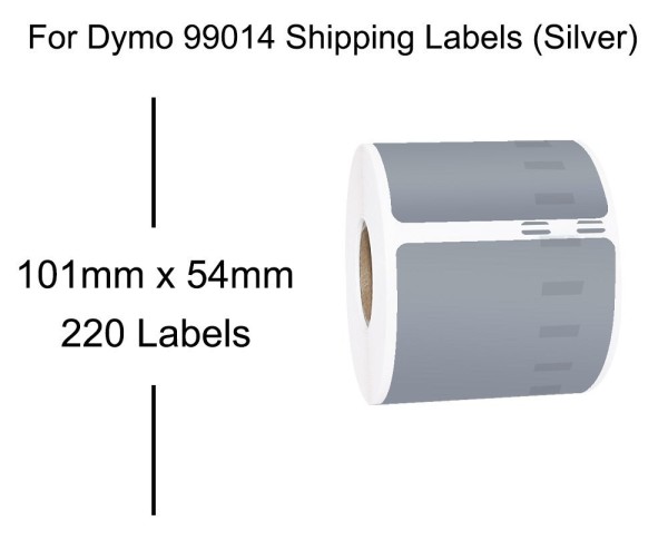 Kompatibel zu Dymo 99014 / S0722430 Etiketten silber