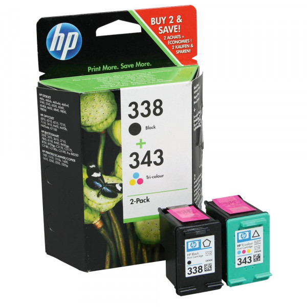 HP 338 / 343 / SD449EE Tinten Multipack (1x Black / 1x Color)