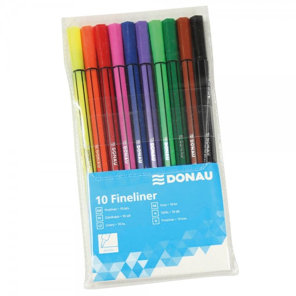 Donau Fineliner 0,4 mm farbsortiert (10er Set)