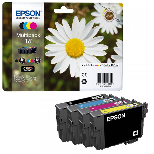 Epson 18 / C13T18064012 Tinten Multipack CMYK (4er Set)