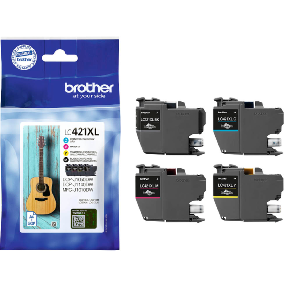 Brother LC-421XLVAL Druckerpatronen schwarz, cyan, magenta, gelb, 4er-Set