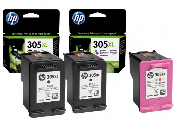 HP 305 XL / 3YM62AE 3YM63AE Tinten Multipack (2x Black / 1x Color)