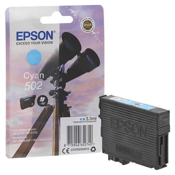Epson 502 / C13T02V24010 Tinte Cyan