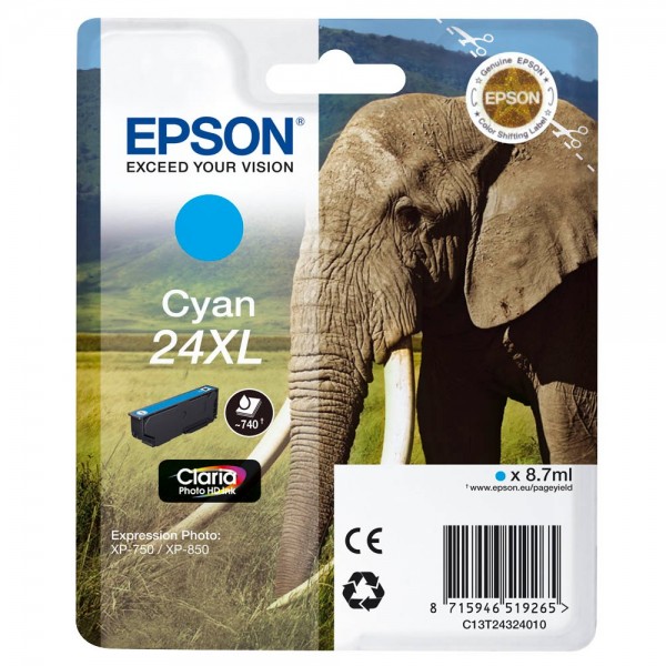 Epson 24 XL / C13T24324012 Tinte Cyan