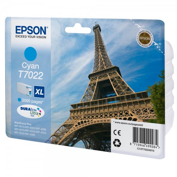 Epson T7022 XL / C13T70224010 Tinte Cyan