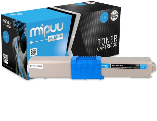 Mipuu Toner ersetzt OKI C301 / 44973535 Cyan