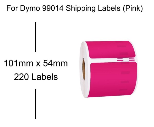 Kompatibel zu Dymo 99014 / S0722430 Etiketten pink