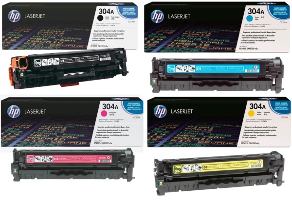 HP CC530A CC531A CC532A CC533A / 304A Toner Multipack CMYK (4er Set)