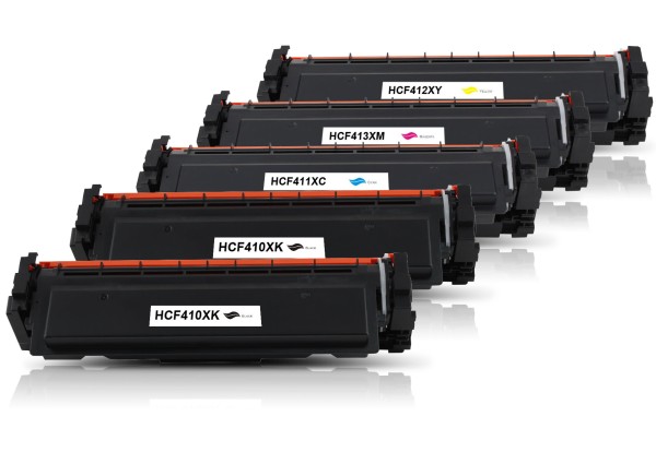 Kompatibel zu HP CF410X CF411X CF412X CF413X / 410X Toner Multipack CMYK (5er Set)