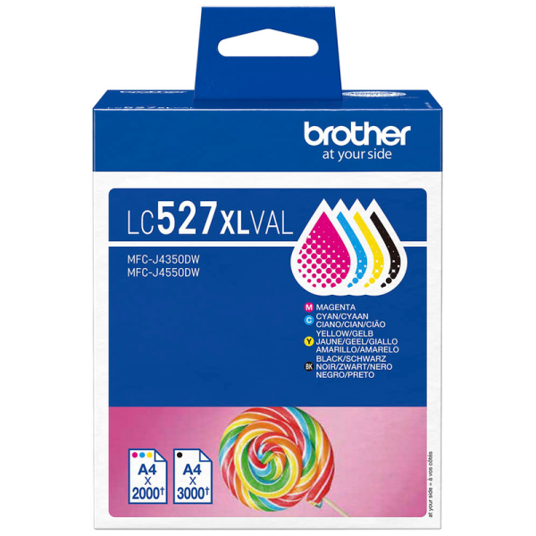 Brother LC-527XLVAL Druckerpatronen schwarz, cyan, magenta, gelb 4er-Set