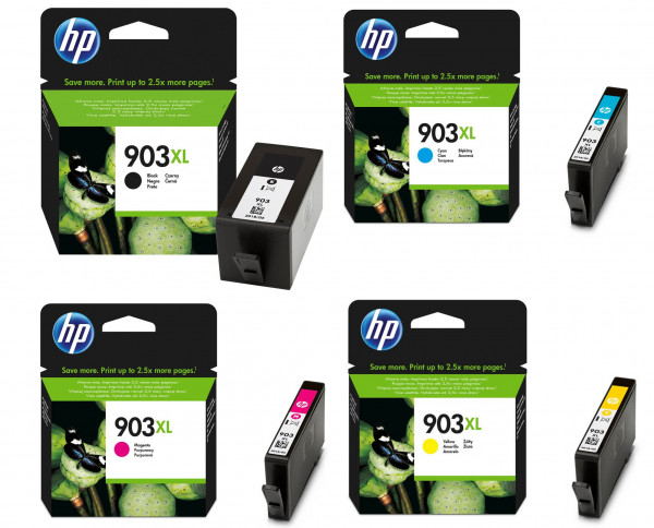 HP 903 XL / T6M15AE T6M11AE T6M07AE T6M03AE Tinten Multipack CMYK (4er Set)