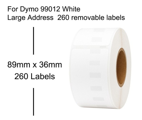 Kompatibel zu Dymo 99012 / S0722400 Etiketten weiss ablösbar