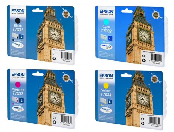 Epson T7031L T7032L T7033L T7034L Tinten Multipack CMYK (4er Set)