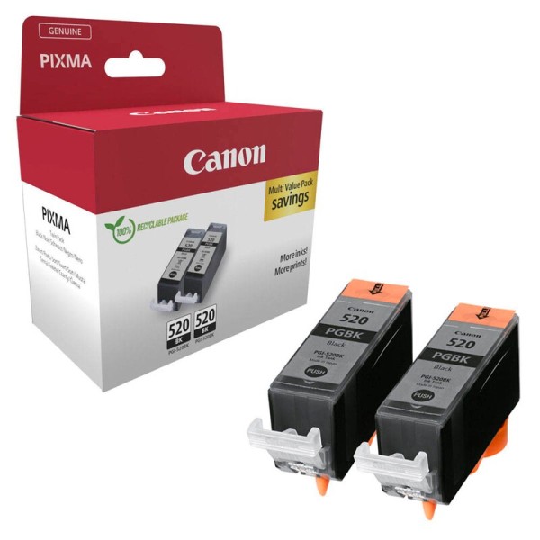 Canon 2932B019 / PGI-520 BK Twin-Pack schwarz Druckerpatronen, 2er-Set